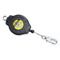 Retractable Fall Arrest Block - High-strength Polymer Housing, 10m, Yellow/black/grey | Automatic Locking, Corrosion Resistant, Scaffold Hook With Fall Indicator, 360-degree Swivel, Energy Absorber