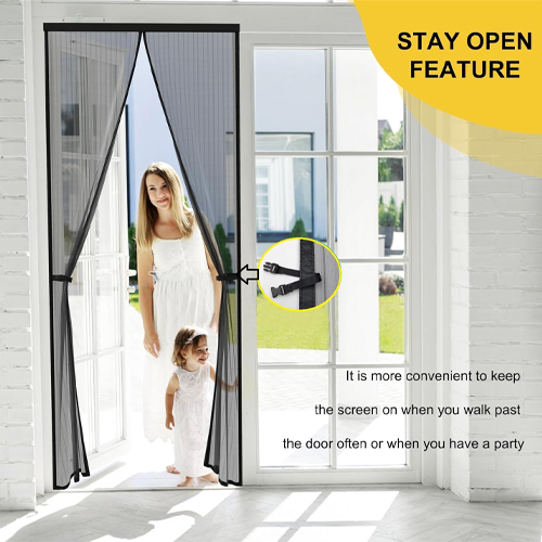 Polyester Door Mosquito Net - Features: Include: Push-pin And Velcro Tap