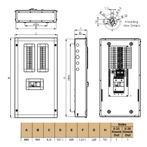 Legrand VTPN 8 Way Ip43-507747 MCCB Distribution Box