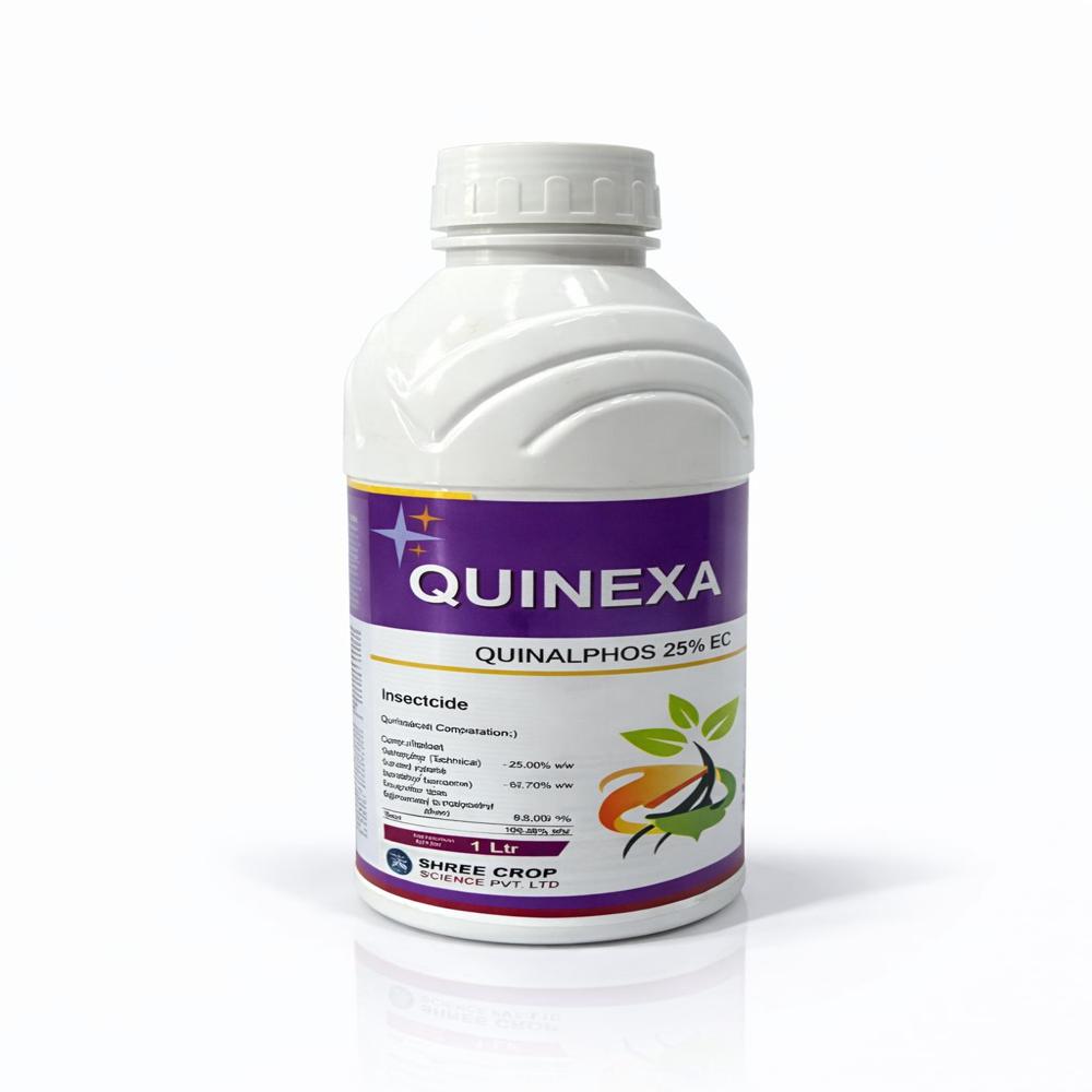 Quinexa - Quinphos 25% Ec, 1 Litre Emulsifiable Concentrate, Quick Release Contact And Stomach Action Insecticide