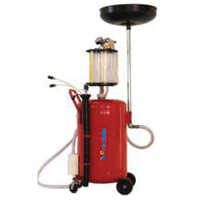 Oil Drainer Vmodp1 - Steel And Plastic, 24l Tank, Red And Black | Adjustable Tray, Pneumatic Operation, Portable Trolley