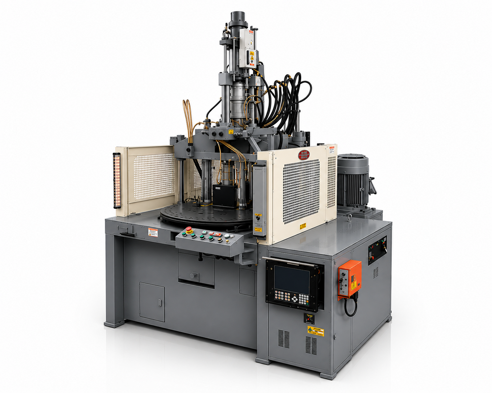 Rotary Double Station Nissei 100 Ton Used Injection Moulding Machine Excellent Condtition - Color: White & Blue
