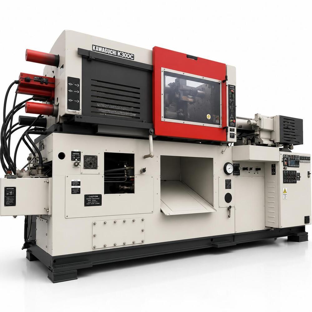 Kawaguchi 80 Ton Injection Moulding Machine - Color: Blue/Grey