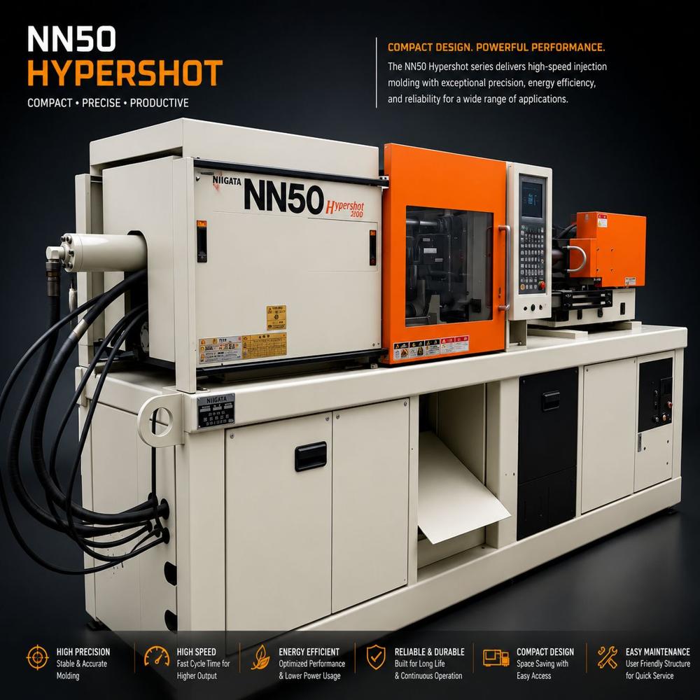 Niigata 50 Ton Injection Moulding Machine Mold Opening Stroke 250mm Shot