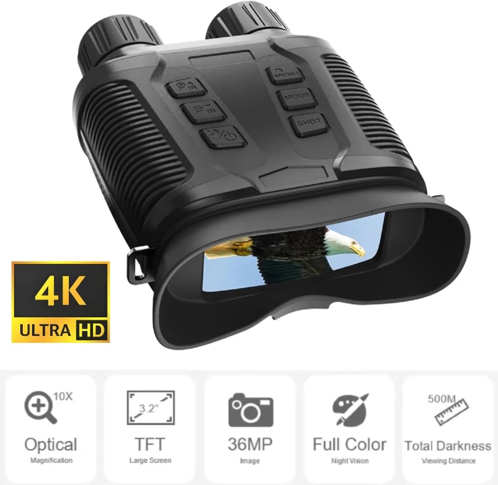 True Sense NV3280 500M Digital Night Vision Binoculars 36MP 10X Optical 8X Zoom 4K UHD, NV3280