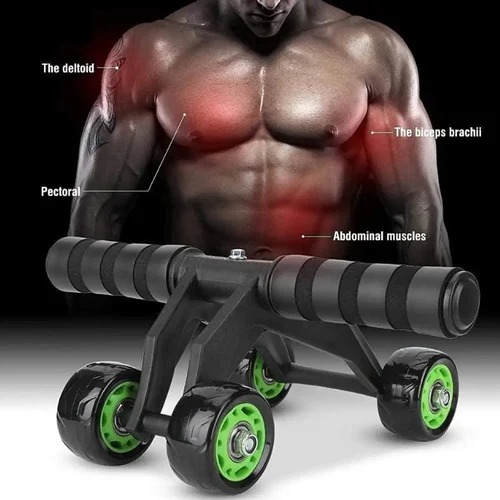 Abdominal Roller - Durable Plastic Frame, Manual Operation | Non-skid Textured Wheels, Ideal For Beginners To Advanced Users, Full-body Workouts