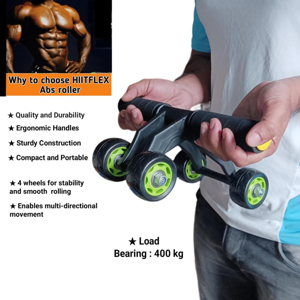 Abdominal Roller - Durable Plastic Frame, Manual Operation | Non-skid Textured Wheels, Ideal For Beginners To Advanced Users, Full-body Workouts