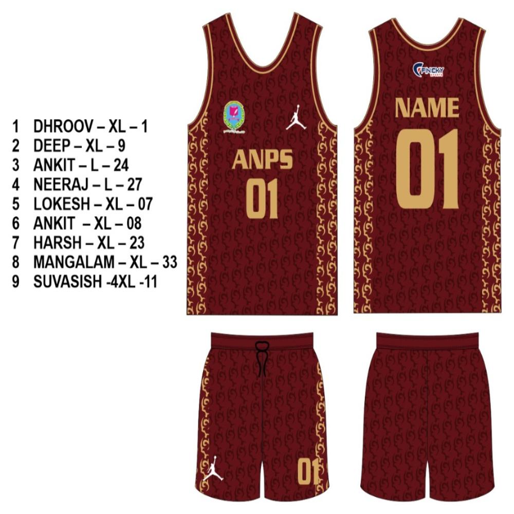 Basket Ball Kit Without Sleeves - Fabric Type: Polyester