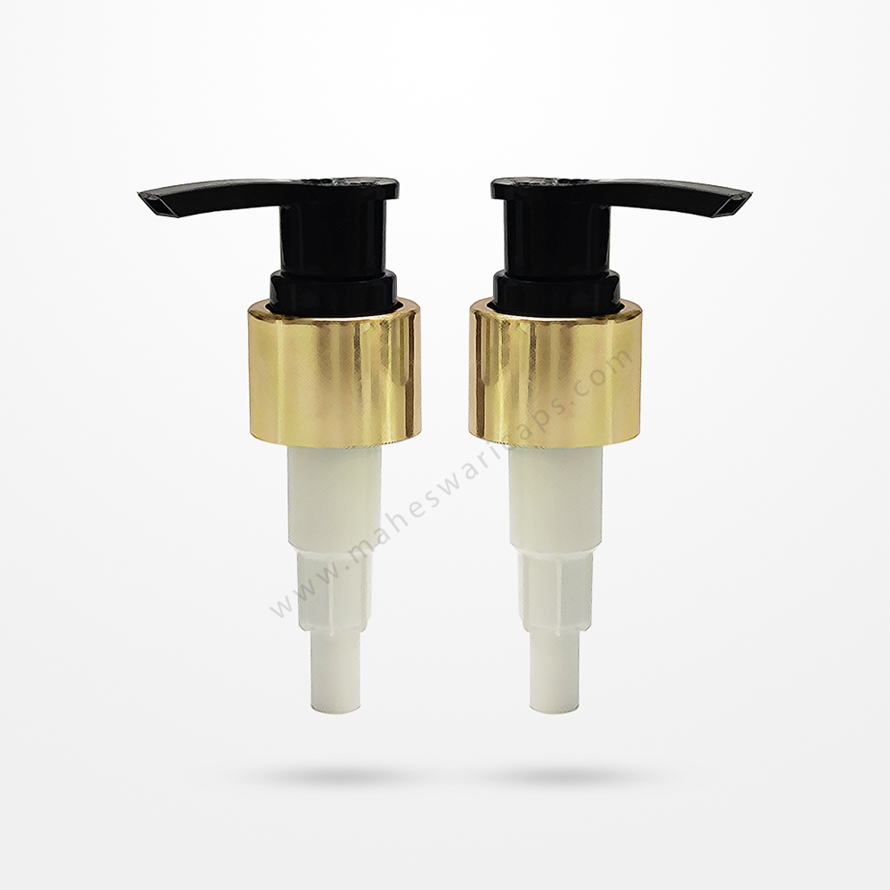 Dispenser Pump 24mm White with Gold and Silver Sleeve