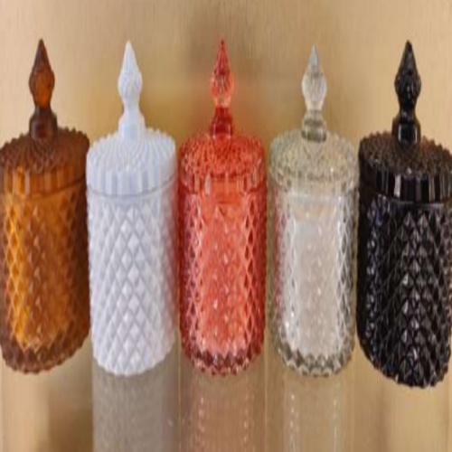 Small Diamond Jar Candle - Color: Transparent