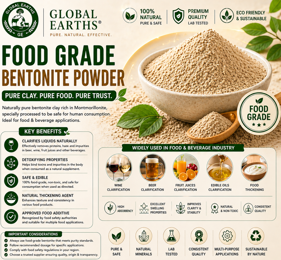 Food Grade Bentonite Powder - Admixture (%): Less Than 2%