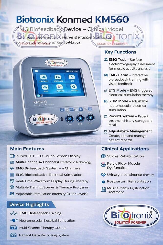 Konmed KM-560 4 Channel Physiotherapy Biofeedback System with EMS