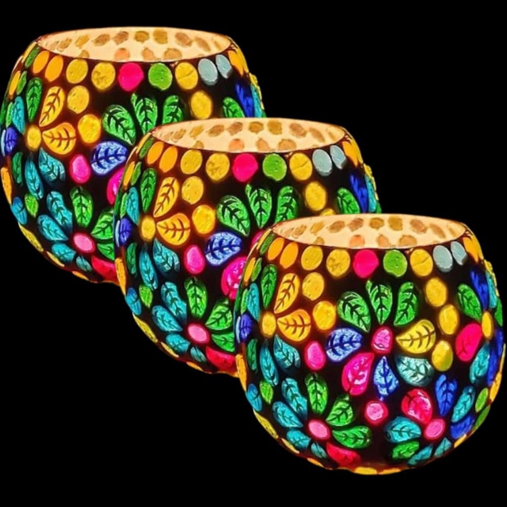 Mosaic Candle - Burning Time: 20 To 40 Hours