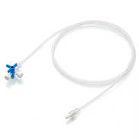 3-way Stop Cock With Extension Line - Medical Grade Polycarbonate & Polyethylene, 100 Cm Tube, Blue/white, Leak-proof, 360â° Rotary Tap