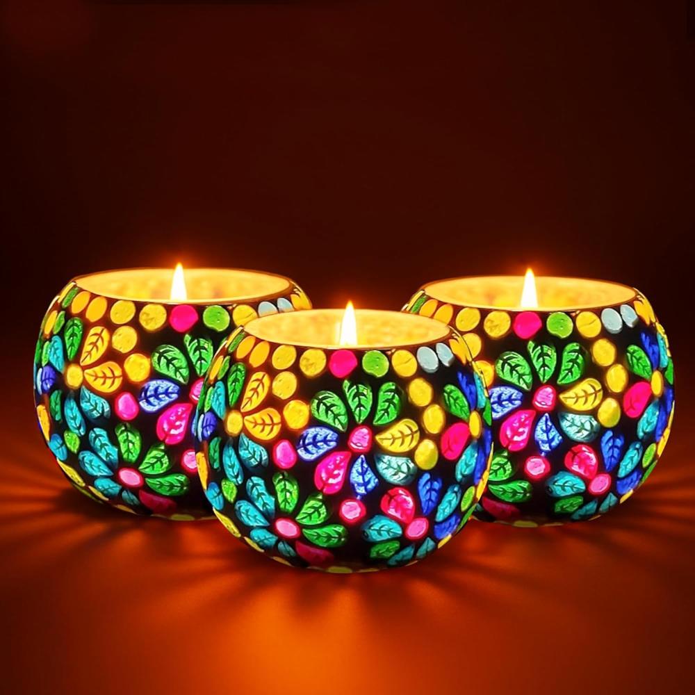 Mosaic Candle - Burning Time: 20 To 40 Hours