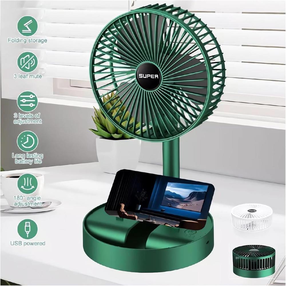 Adjustable Folding Telescopic Table Fan Portable Cooling Anywhere