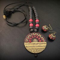 Hand Painted Terracotta Necklace Set