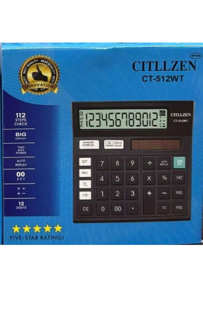 Cittlizen (Citizen) CT-512WT Basic Desktop Calculator.