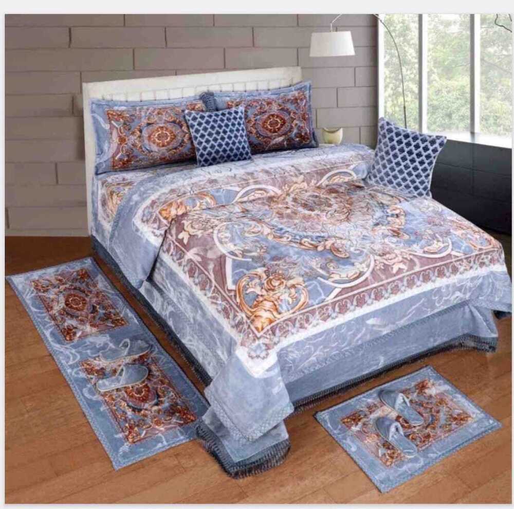 MDJ Sky Blue Royal Pattern Bedding Set