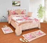 Beige Pink Floral Classic Bedding Set