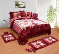 MDJ Maroon Luxury Floral Bedding Set