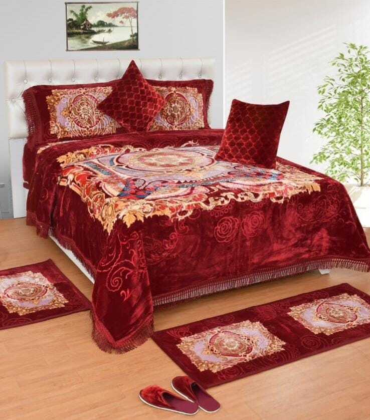 MDJ Red Golden Royal Bedding Set