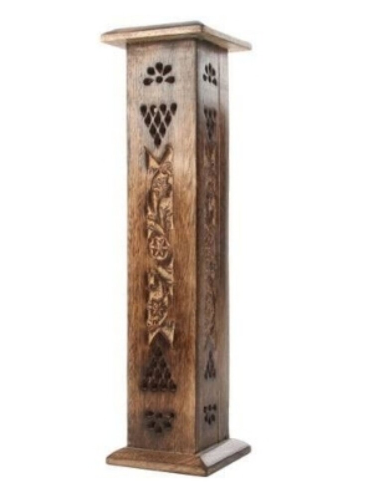 Incense Diffuser - Handmade Wooden, 7x3x3 Inch Natural Wood | Engraved, Carved, Water Resistant, Easy To Clean, Eco-friendly, Modern Arts Theme