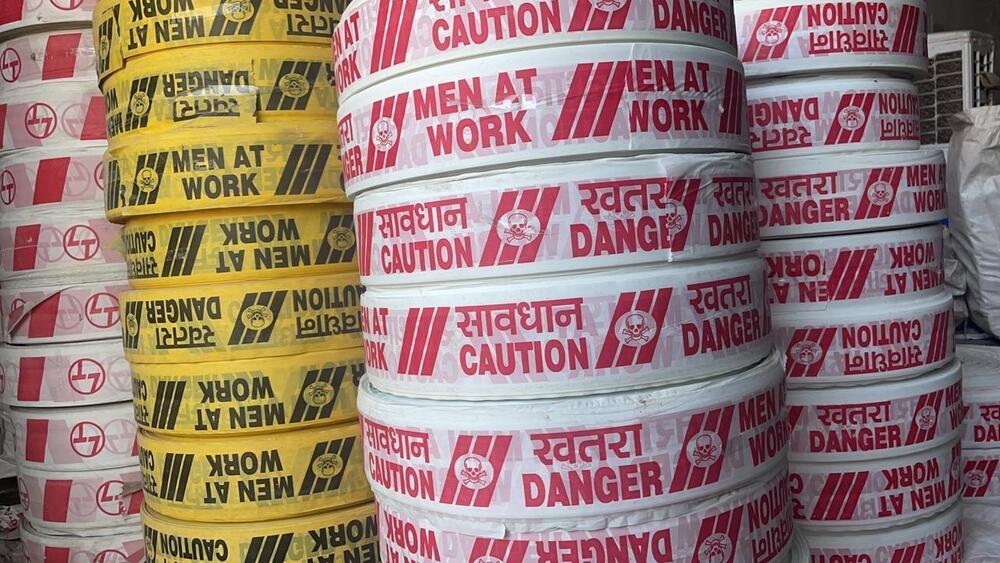 Caution Tape - Color: White Red