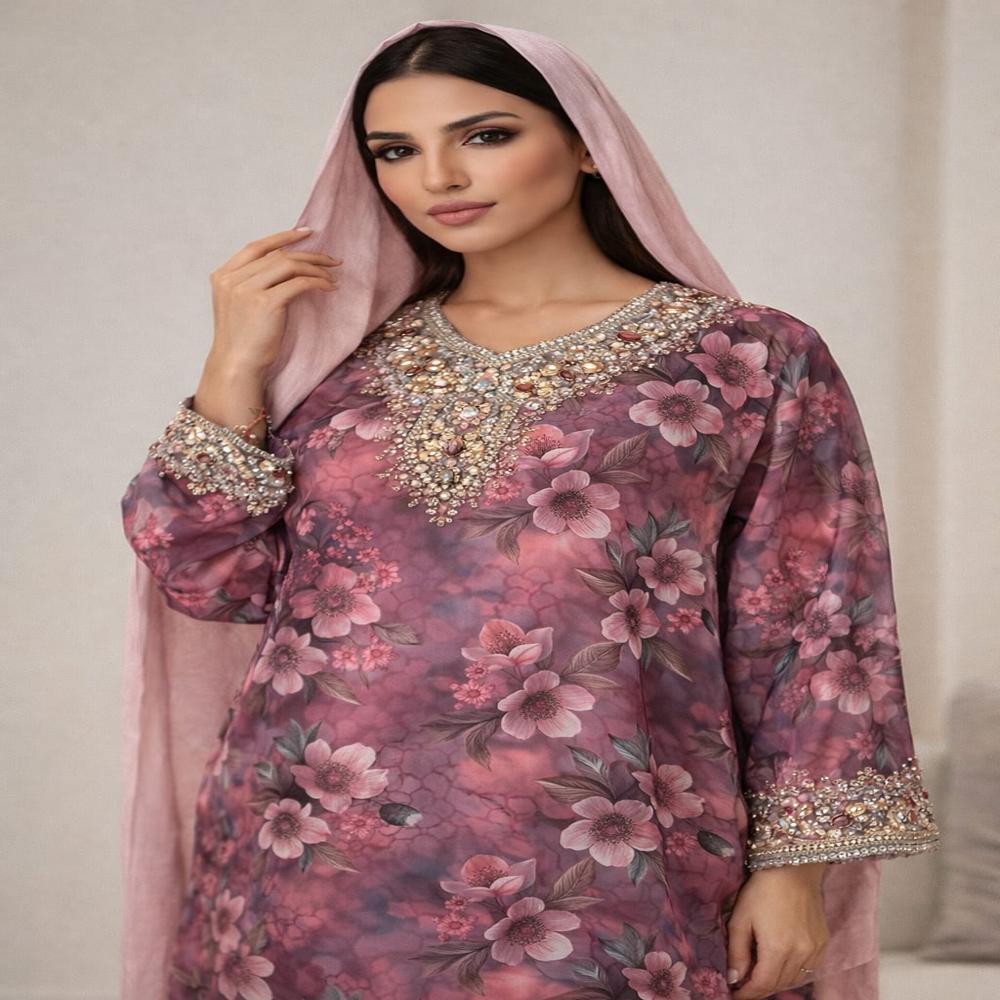 Floral digital print fabric