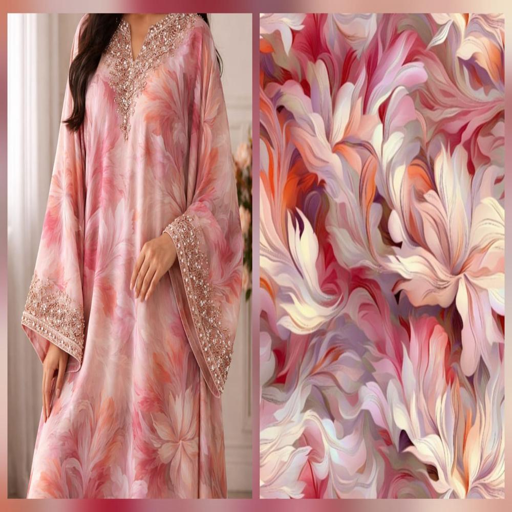 Floral digital print fabric