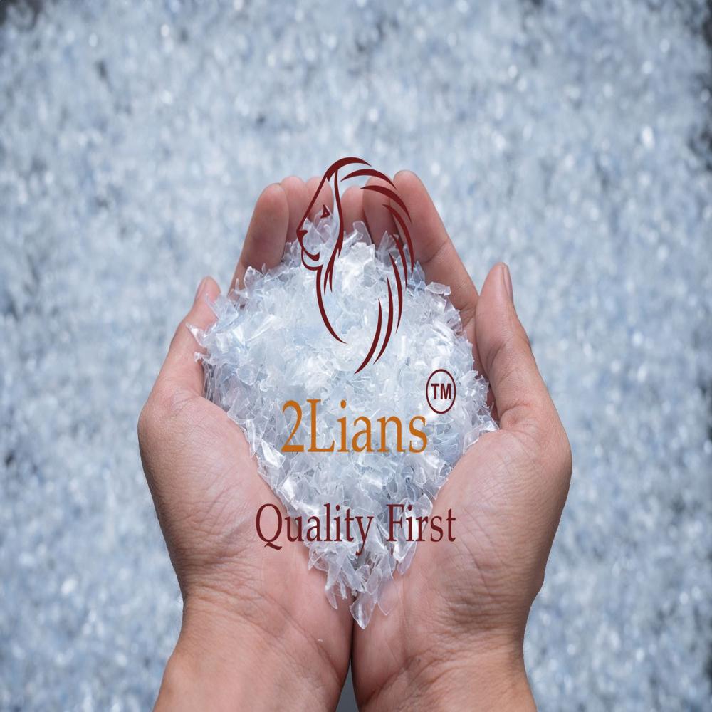 PET flakes from bottle hotwashed mixed clear and Light Blue