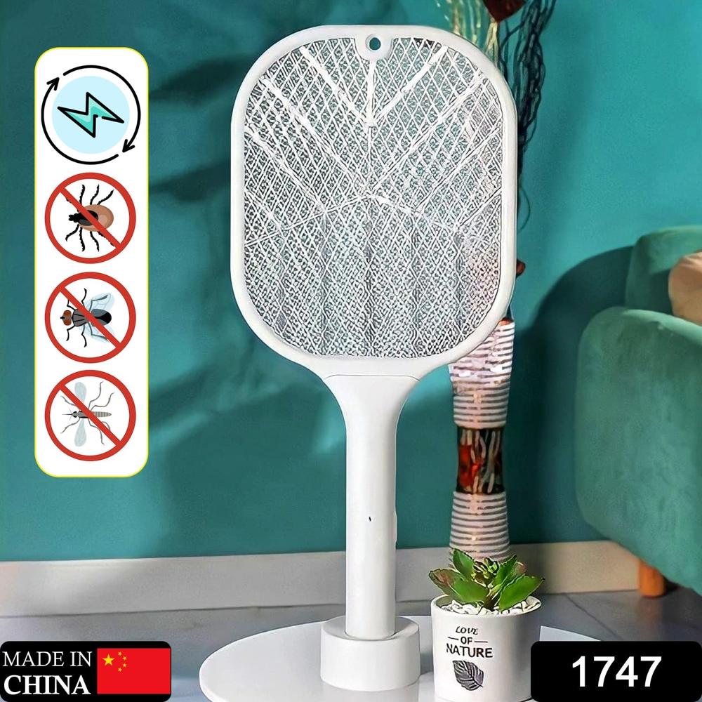 Rechargeable Mosquito Killer Racket with UV Light, USB Charging Base