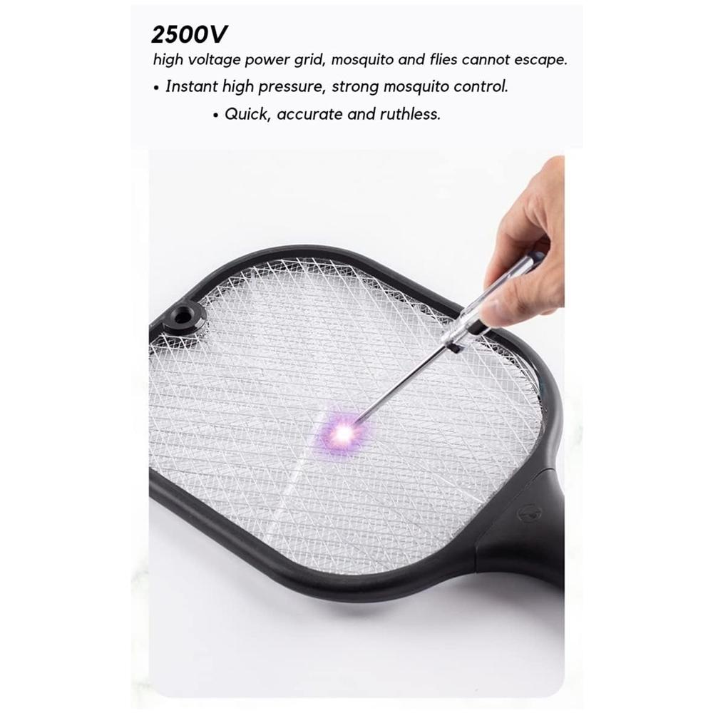 Rechargeable Mosquito Killer Racket with UV Light, USB Charging Base
