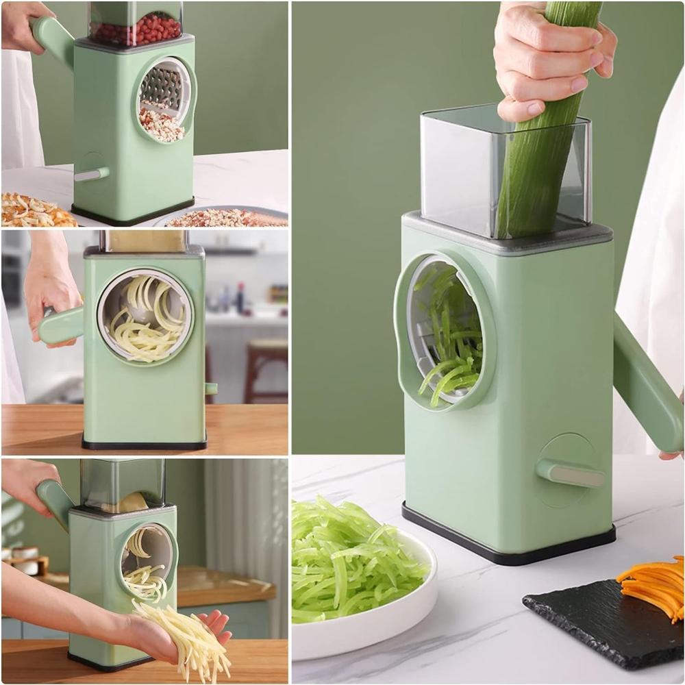 Stainless Steel Vegetable Chopper With 6 Blades, Kitchen Mandoline Slicer - Color: Mix