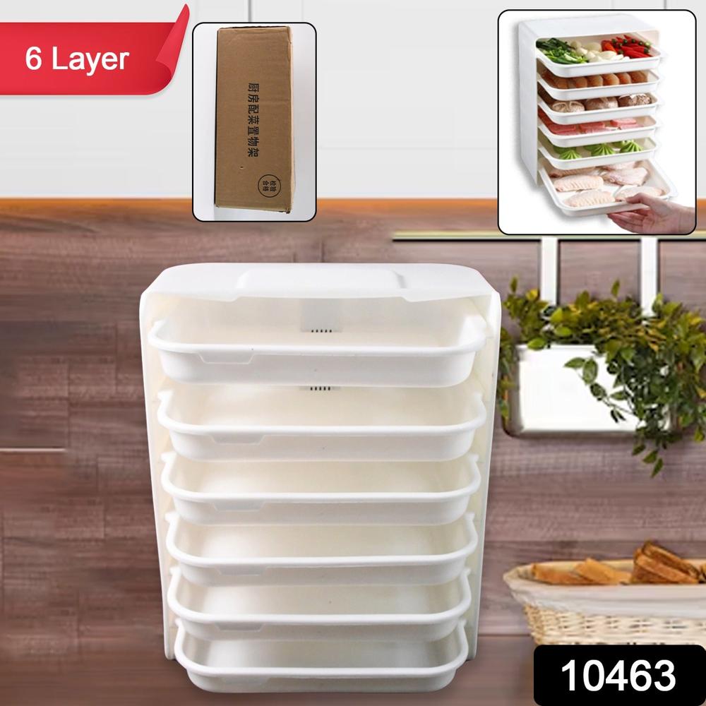 Plastic 6 Layer Wall Mounted Food Organizer Rack (1 Set)