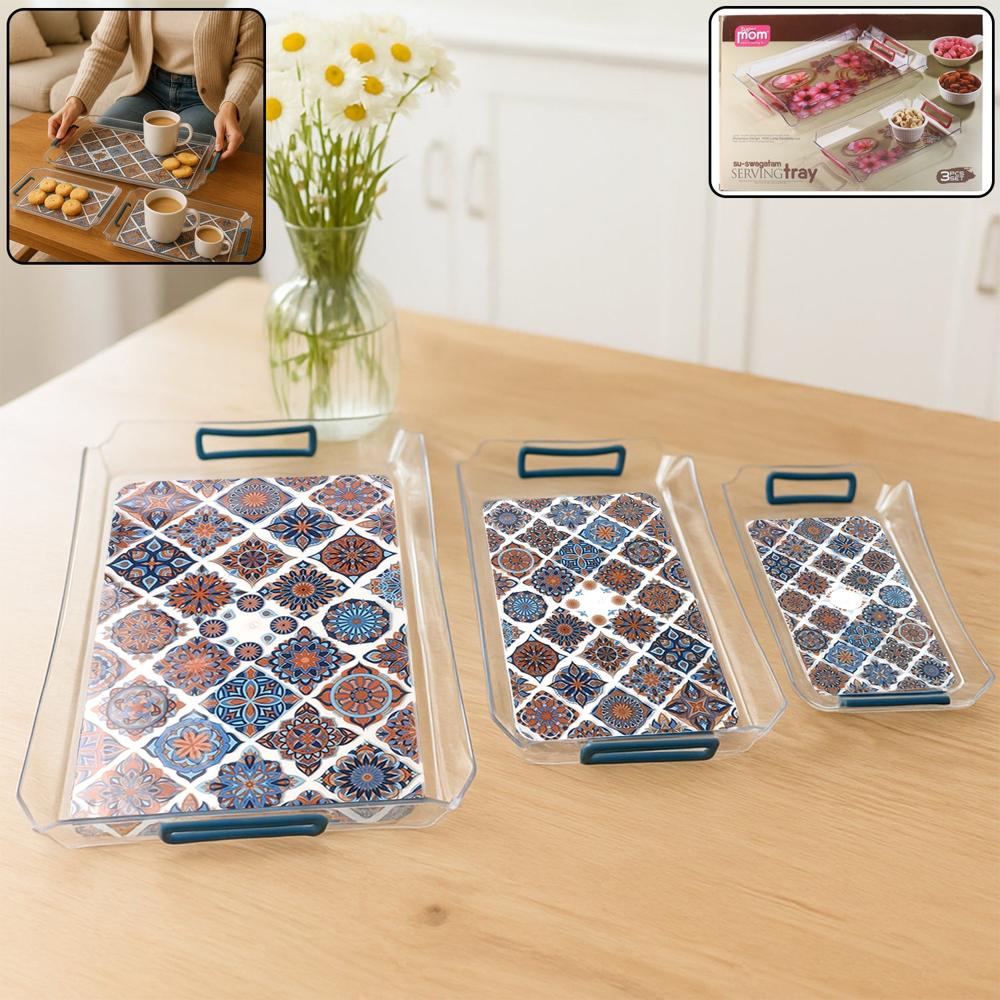 Supermom 3 Piece Multipurpose Serving Tray (3 Pc / Set)