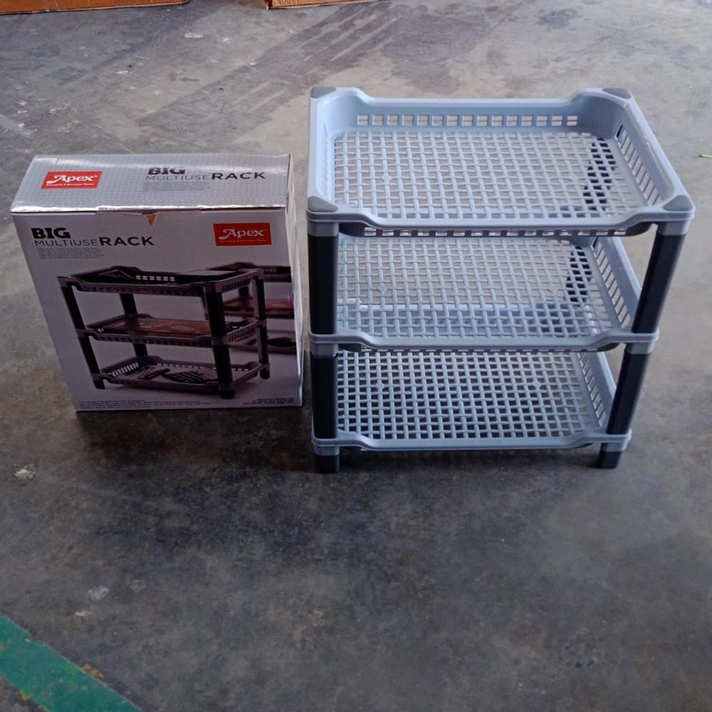 Apex Big Multi use Plastic Storage Rack 3 Tier (1 Pc)