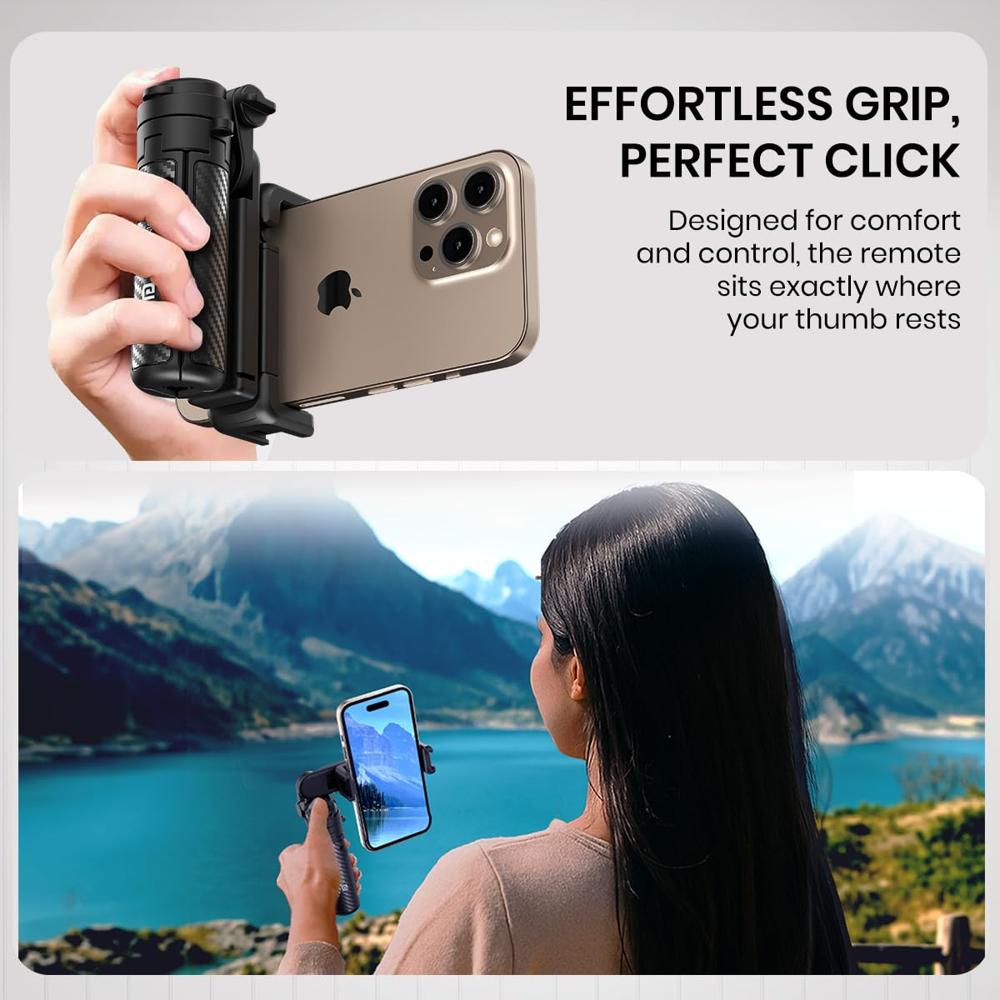 Portronics Lumistick Air 2-in-1 Smart Selfie Stick with Quadripod Stand, Detachable Bluetooth 