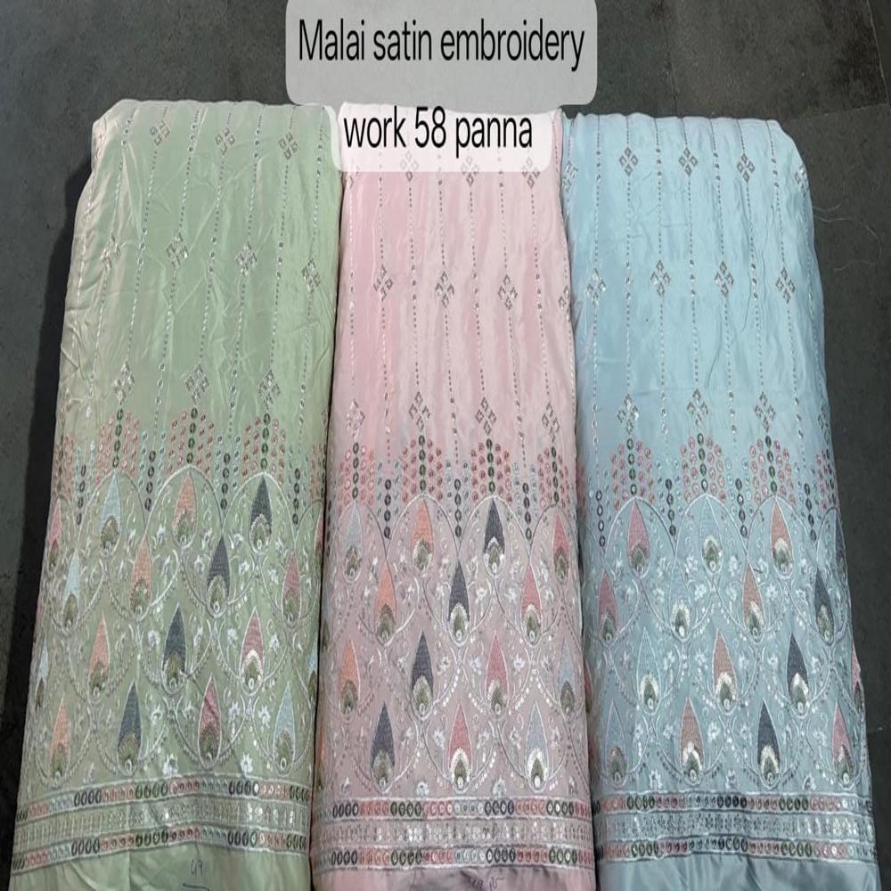 malai satin embrodery work 58 panna