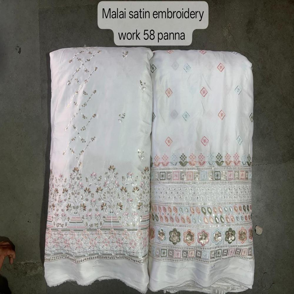 malai satin embrodery work 58 panna