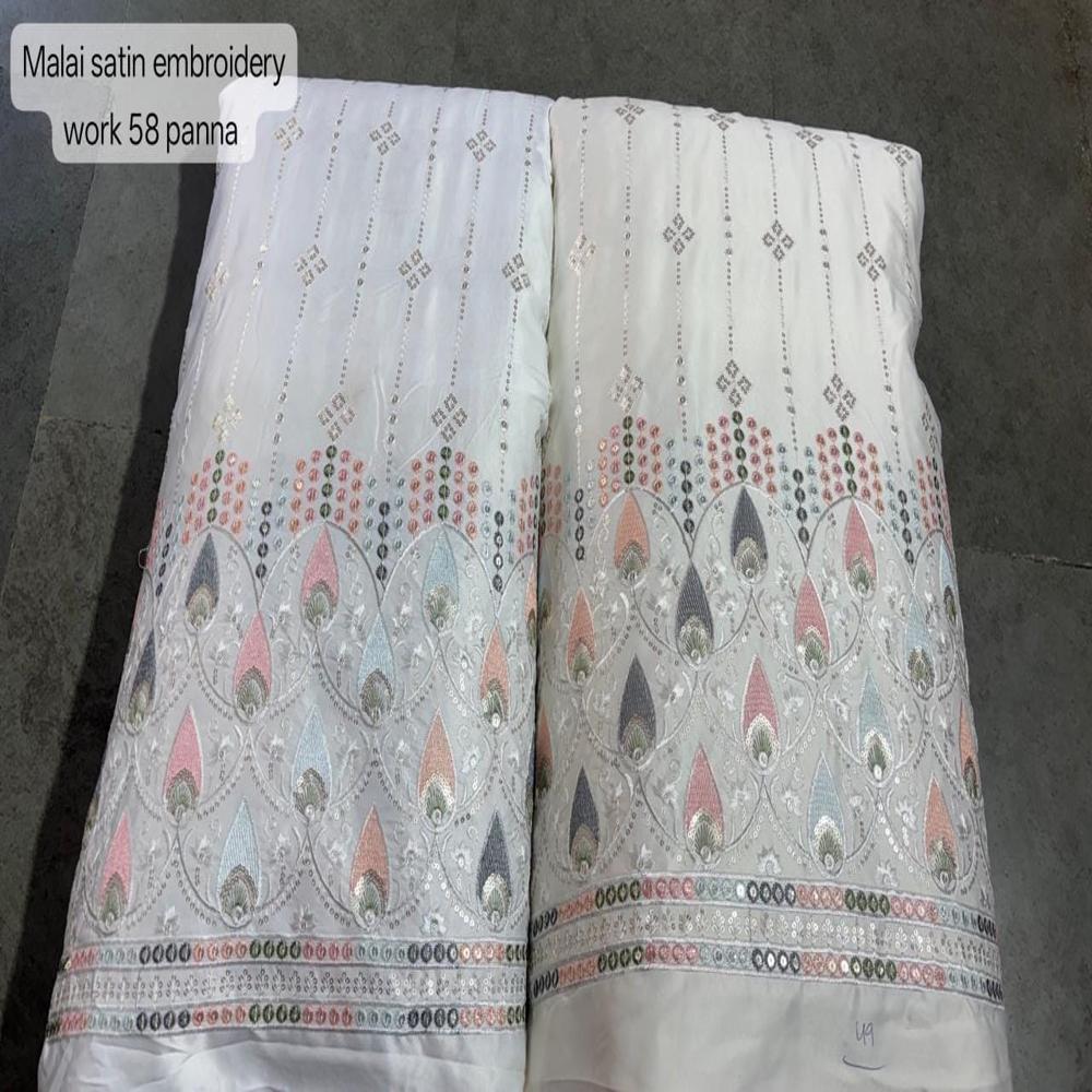 malai satin embrodery work 58 panna