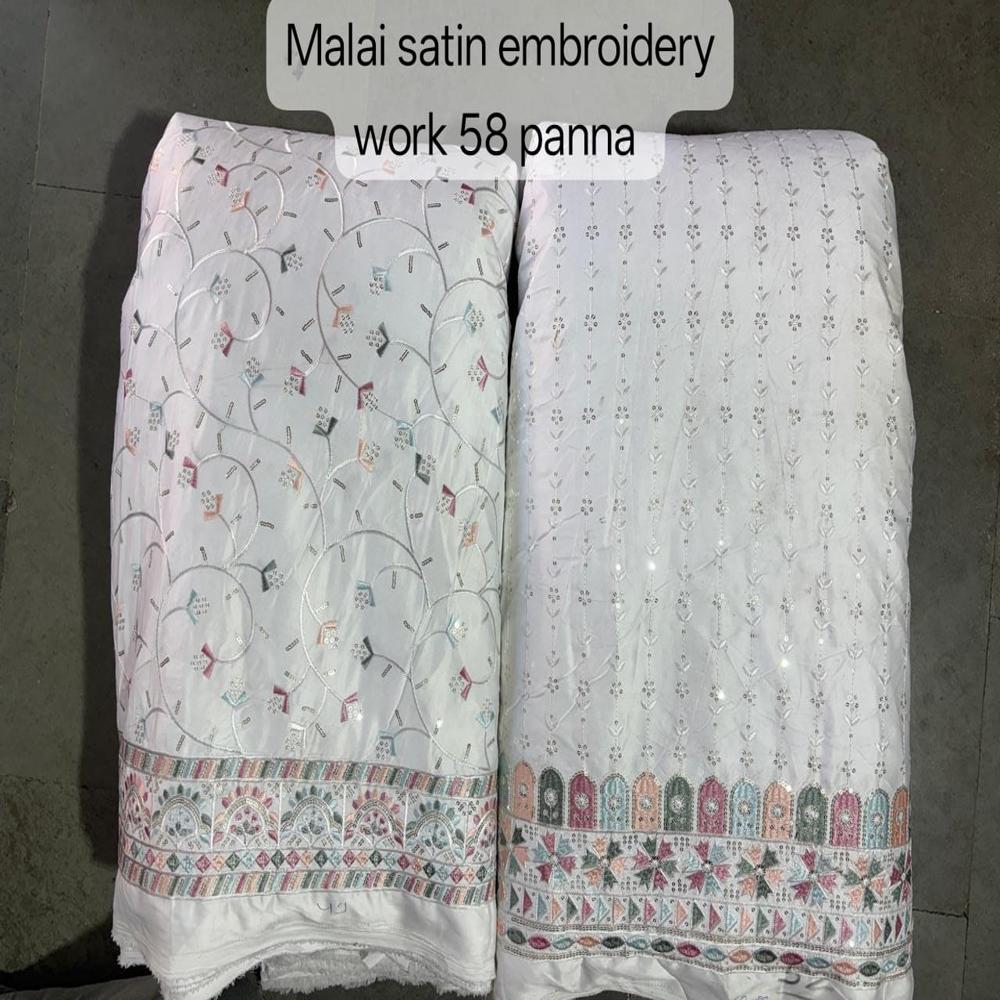 malai satin embrodery work 58 panna
