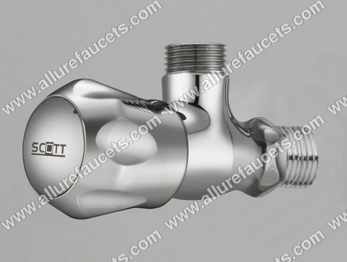 Bathroom Angle Valve - Brass Material, Standard Size Fitting, Silver Color | Durable, Rustproof, Chrome Finish, High Flow Rate, Leak-Proof Technology, Wall Mounted Design