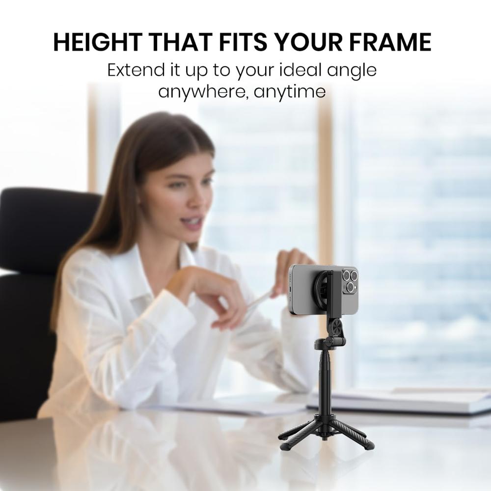 Portronics Lumistick Snap Magnetic Selfie Stick with Quadripod Stand,Detachable