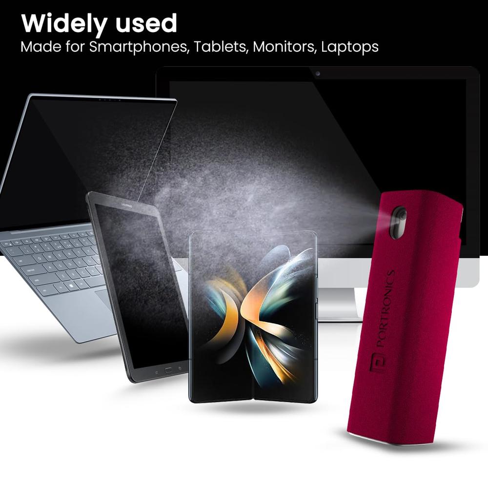 Portronics Swipe 2 Screen Cleaner & Duster with Refillable Spray Bottle