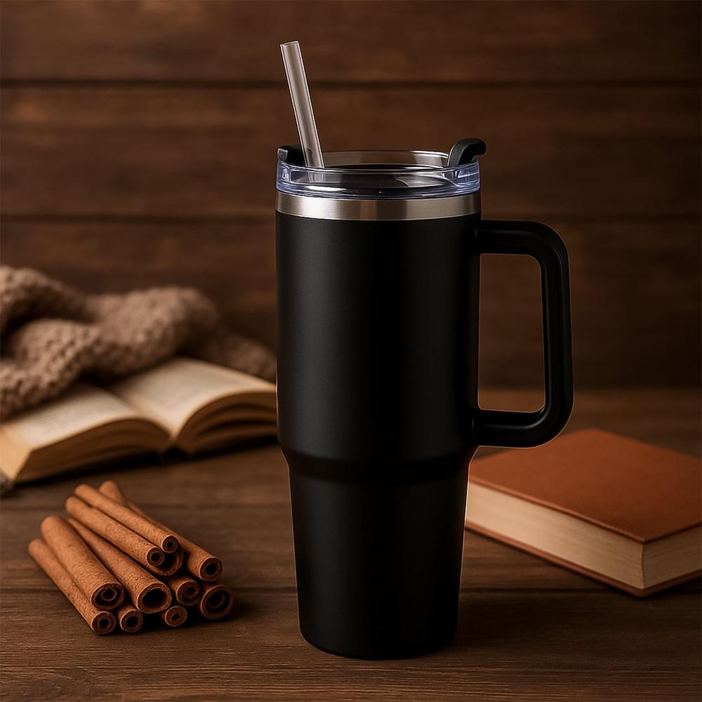 Premium 1200 Ml Stainless Steel Vacuum Insulated Travel Mug Tumbler  (1200Ml / 1 Pc) - Color: Mix