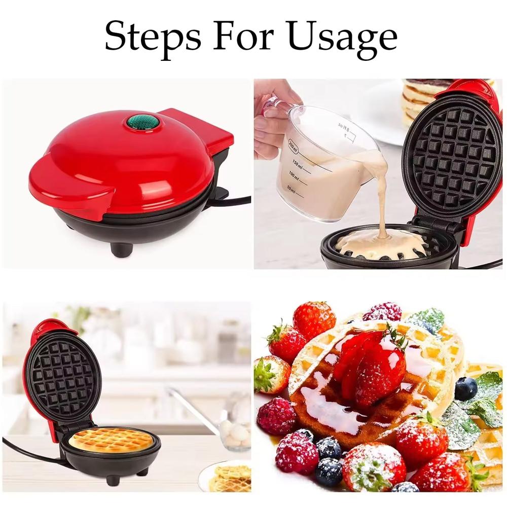 Mini Waffle Maker Machine Waffle Iron - Color: Mix