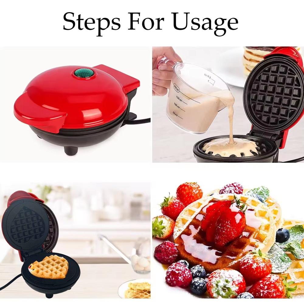 Mini Waffle Maker Machine Waffle Iron - Color: Mix