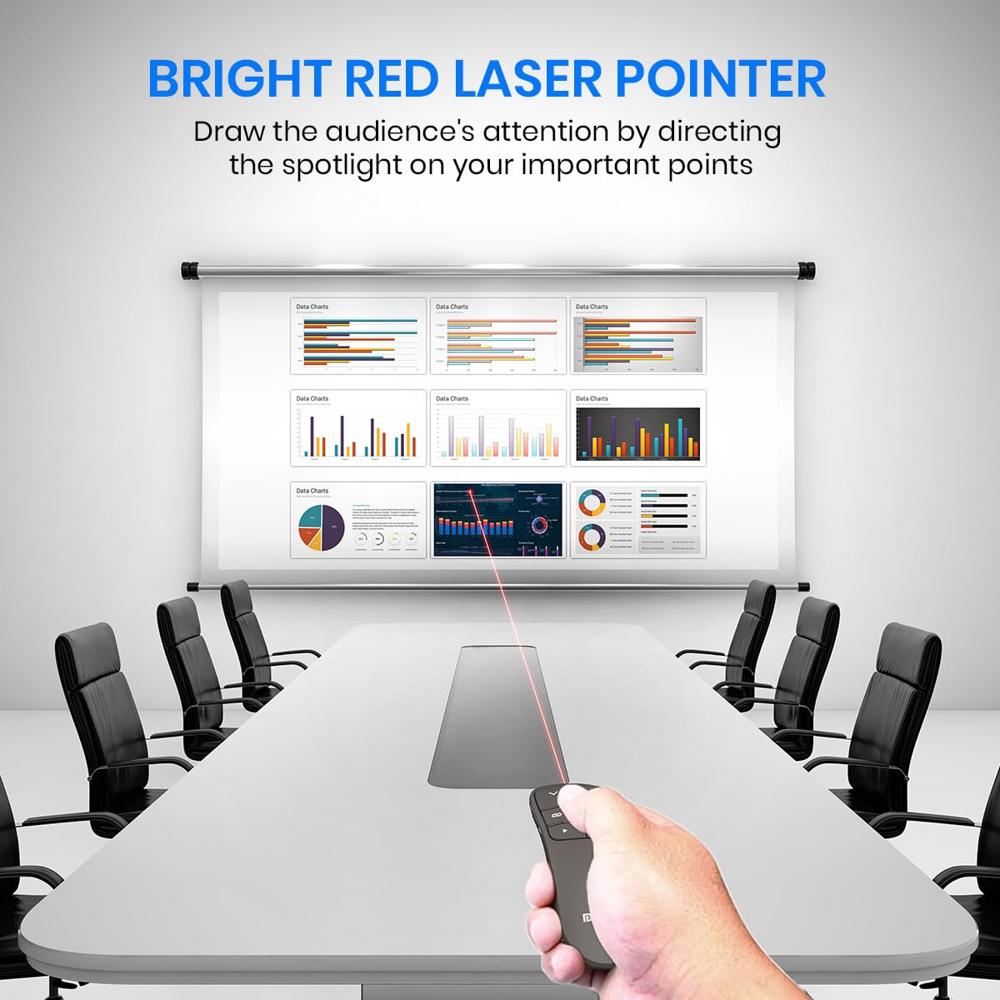 Portronics SlideMate Wireless Presenter Remote with Red Laser Light, Dual Plugs 