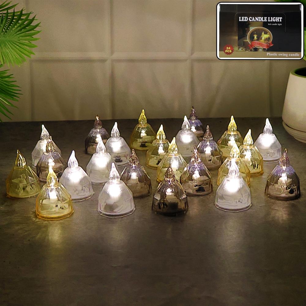 Premium 24 Piece Led Candle Lights Set Flameless Decorative Tealight Candles - Color: Mix